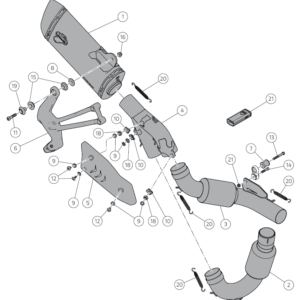 SOPORTE ESTRIBO PASAJERO PARA GRUPO ESCAPE COMPLETO DUCATI
