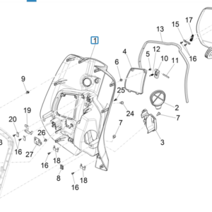 CONTRAESCUDO VESPA PRIMAVERA AMARILLO