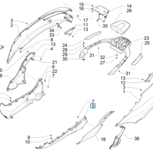 SPOILER IZQUIERDO PIAGGIO MP3